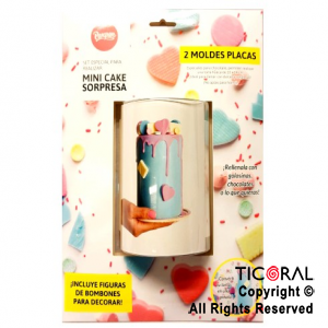 SET DE 2 PLACAS CAKE SORPRESA TAMAO MINI 2 x 1